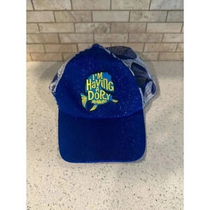 Disney Parks Finding Dory Blue Adult Hat Cap "I'm Having A Dory Moment" Nemo